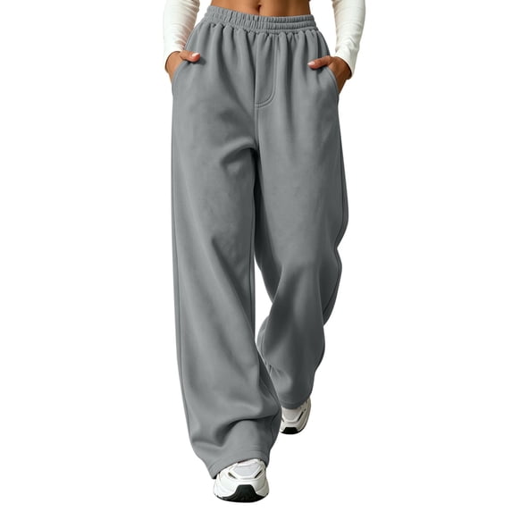 Women's Barrel Leg Jogger Pants, High Rise Elastic Waist, Side Pockets, Tapered Fit