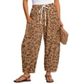 thumbnail image 1 of Women‘s Barrel Wide Leg Pants Drawstring Elastic Waist Casual Vacation Beach Palazzo Harem Trousers with Side Pockets XL, 1 of 8