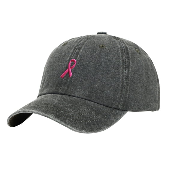 Women's Baseball Cap Ribbon Embroidered Washed Ponytail Friendly Baseball Cap Trucker Hats Women Gray