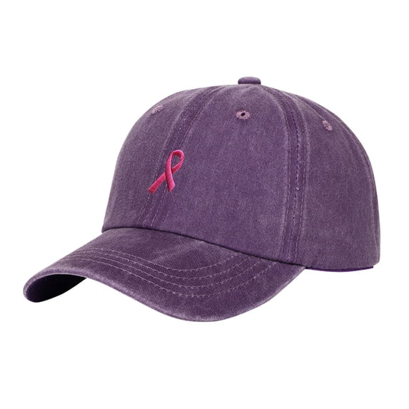 Women's Baseball Cap Ribbon Embroidered Washed Ponytail Friendly Baseball Cap Trucker Hats Women Purple