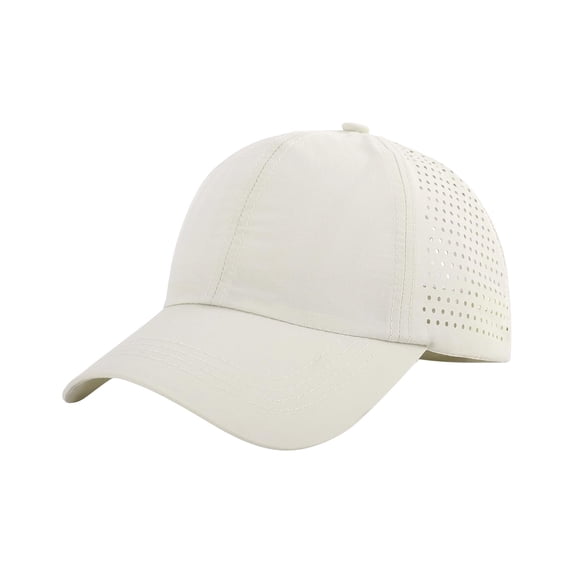 Women's Baseball Cap Waterproof Quick Dry Hat with Laser Perforated Summer Breathable Adjustable Performance Hat Snapback Mesh Baseball Cap for Women Golf Running Workout,Beige