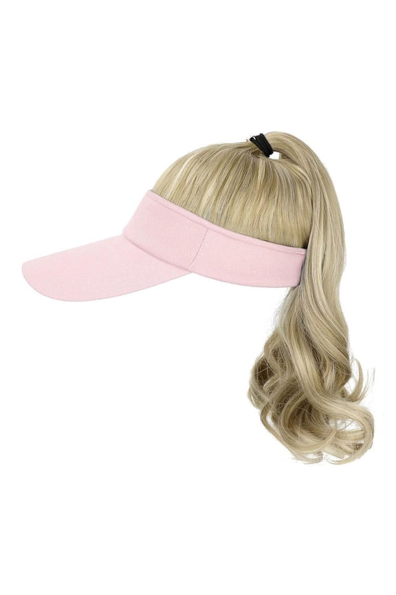 Women's Baseball Cap Wig Curly Ponytail Hat - Synthetic Hair Extensions, Sun Protection, Convenient & Stylish