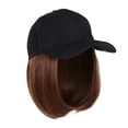 thumbnail image 1 of Women's Baseball Cap with Hair Extensions 6-inch Synthetic Straight Cap Wig Adjustable Wig Cap with Hair Suitable for Daily Wear, 1 of 5