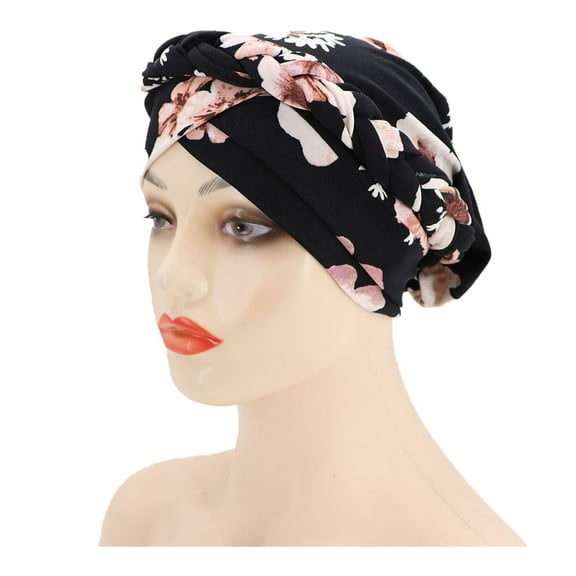 Women's Baseball Caps Chemo Cancer Head Hat Cap Ethnic Bohemian Pre-Tied Twisted Braid Hair Cover Wrap Turban Headwear Women's Accessories