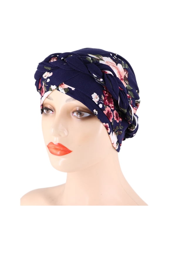 Women's Baseball Caps Chemo Cancer Head Hat Cap Ethnic Bohemian Pre-Tied Twisted Braid Hair Cover Wrap Turban Headwear Women's Accessories