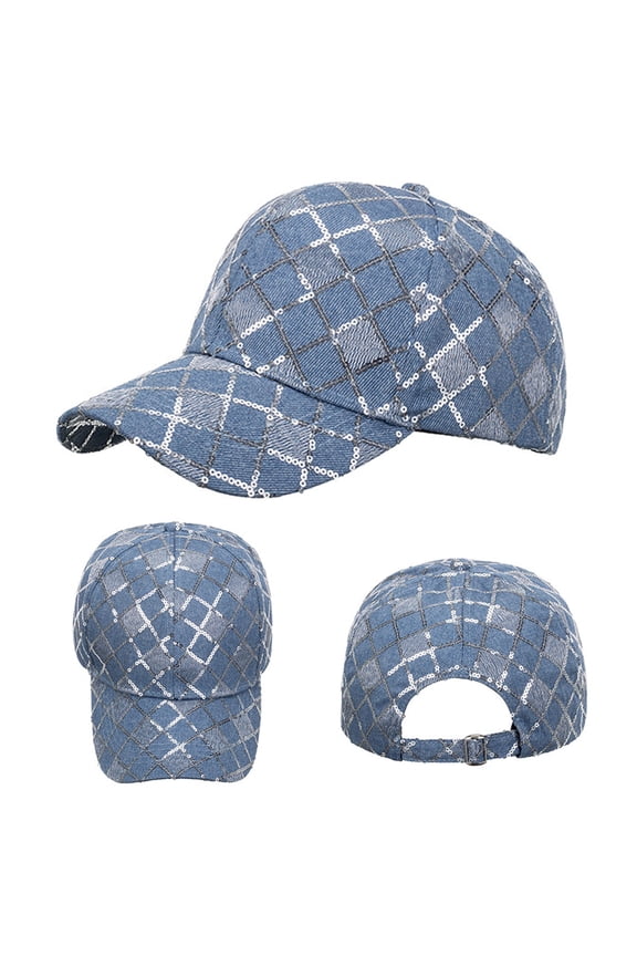 Women's Baseball Caps Fashion Women Men Sport Sequin Lattice Prints Breathable Beach Baseball Cap Hip Hop Hat Sun Hat Women's Accessories