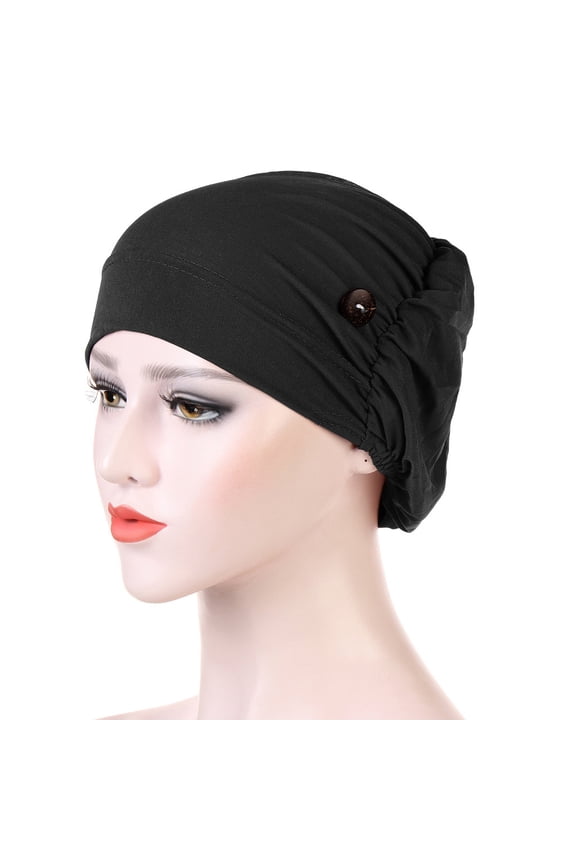 Women's Baseball Caps With Buttons Hat Face Holder Wearing Protect Ears Head Wrap Hat,Black Women's Accessories Baseball Caps