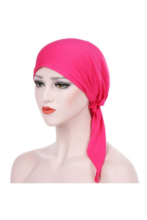 Women's Baseball Caps Women Muslim Stretch Turban Hat Chemo Cap Hair Loss Head Scarf Wrap Cap Women's Accessories Baseball Caps