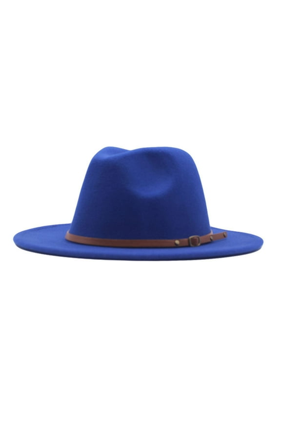 Women's Baseball Caps Womens Classic Wide Floppy Panama Hat Belt Buckle Wool Fedora Hat Women's Accessories Baseball Caps