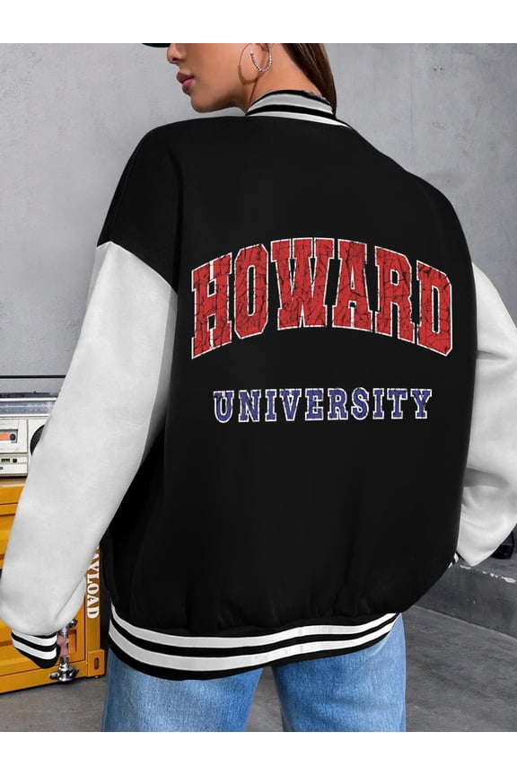 Women's Baseball Jacket Howard University Hoodie Howard University 1867 HBCU Varsity Hoodie for Women