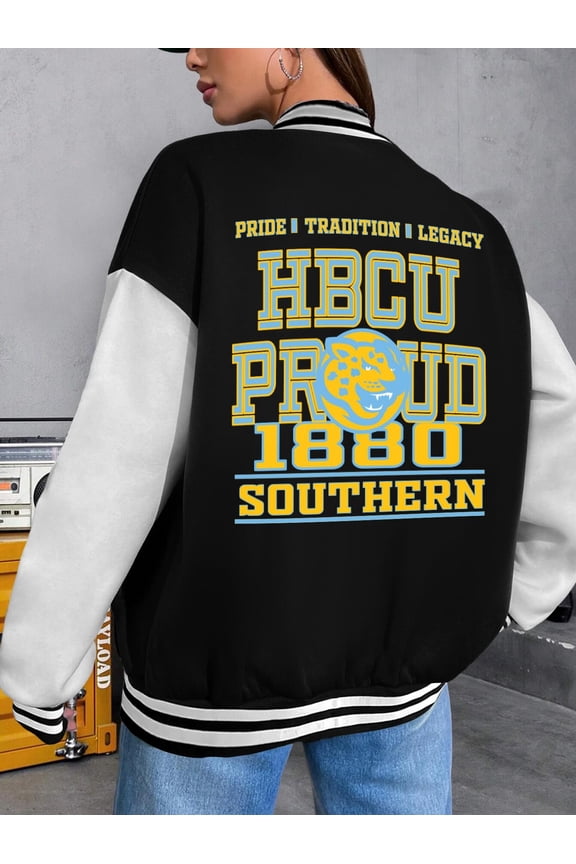 Women's Baseball Jacket Southern University Apparel Bomber Hoodie Sports Apparel HBCU Style