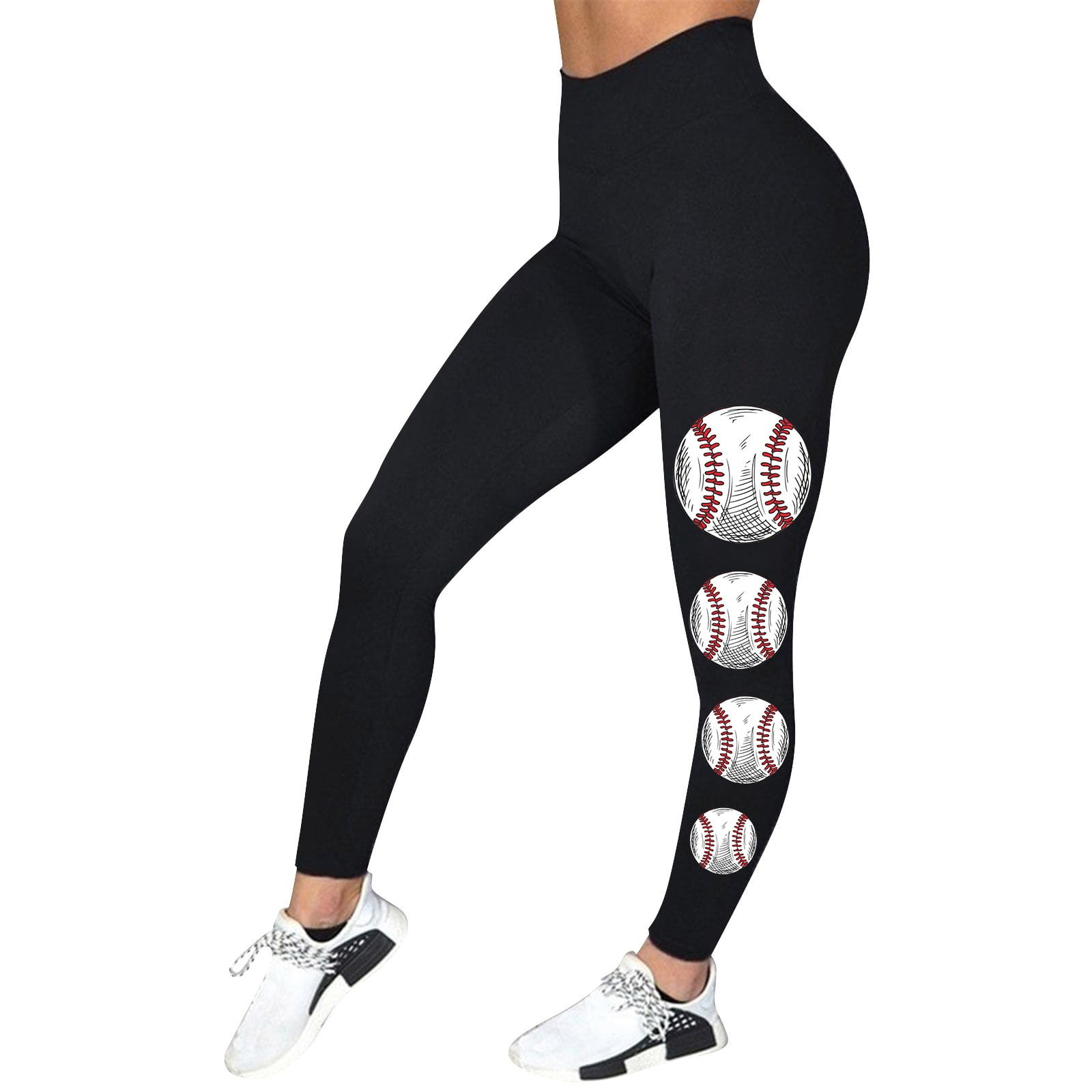 Women s Baseball Printed Elastic Tight Fitting Leggings for External Wear Walmart