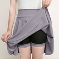 thumbnail image 1 of Women's Basic A-Line Skirt Summer Shorts Skirt School Pleated Casual Mini Skater Plus Size Flared Skirt Gray XXL, 1 of 6