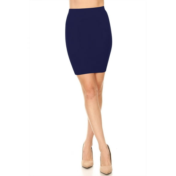 Women's Basic Bodycon Stretch Elastic Slim Casual Office Wear Solid Mini Pencil Skirt