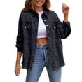 thumbnail image 1 of Women's Basic Button Down Stretch Fitted Long Sleeves Denim Jean Jacket, 1 of 6