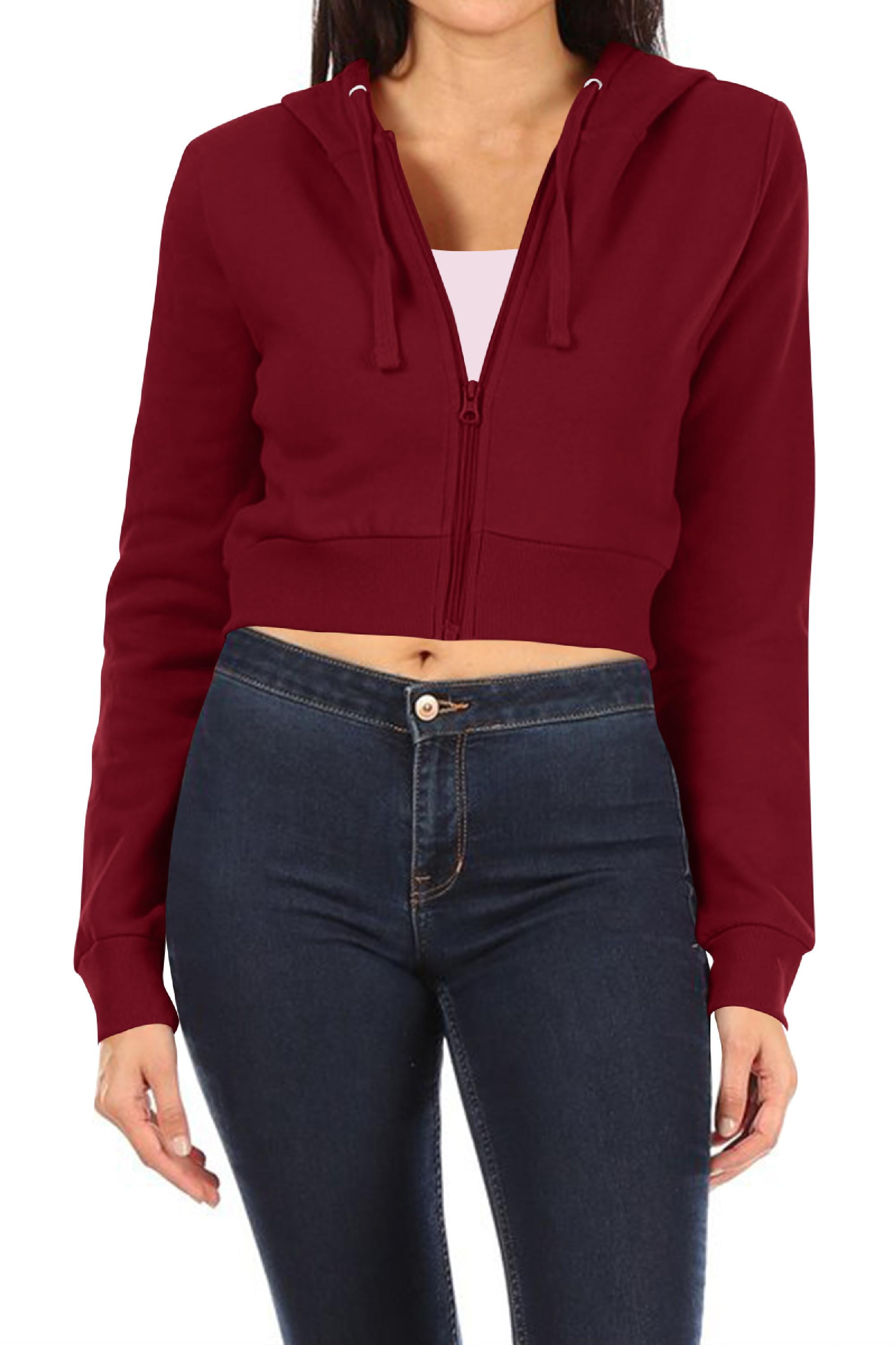 Burgundy cropped hoodie hot sale