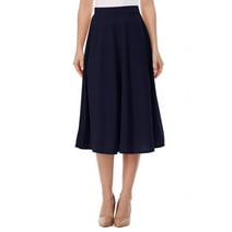 Yijiekai Skirts for Women Women Fashion Elastic Waist Solid Pleated ...