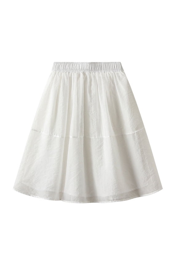 Women's Basic Casual Skirts A-Line Mini Flared Stretchy Skater Party Skirt Women'S Casual Loose Short Sleeve Long Dress White Cocktail Dress For Women