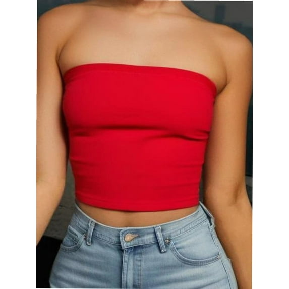 Women's Basic Casual Strapless Backless Bandeau Bra Tube Top