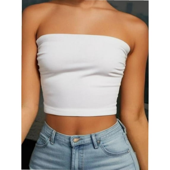 Women's Basic Casual Strapless Backless Bandeau Bra Tube Top