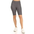 thumbnail image 1 of Women's Solid Printed High-Waist Biker Shorts - Stretchy, Comfortable Activewear, 1 of 5