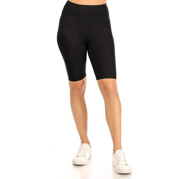 Women's Solid Printed High-Waist Biker Shorts - Stretchy, Comfortable Activewear