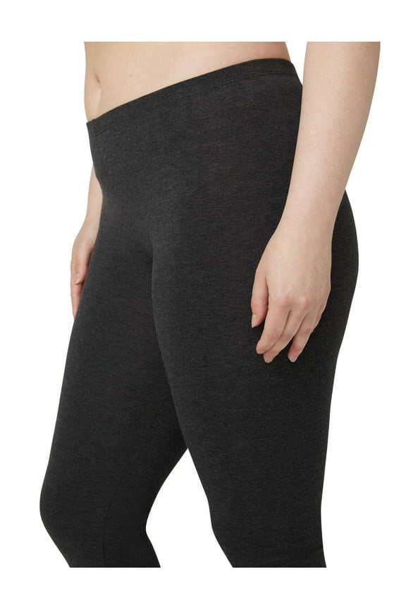 Women's Cotton Legging, Charcoal Grey, X-Large