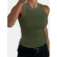 thumbnail image 1 of Women’s Basic Crew High Neck Sleeveless Casual Tank Top Ribbed Soft Tank Top, 1 of 6
