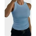 thumbnail image 1 of Women’s Basic Crew High Neck Sleeveless Casual Tank Top Ribbed Soft Tank Top, 1 of 6