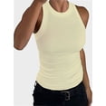 thumbnail image 1 of Women’s Basic Crew High Neck Sleeveless Casual Tank Top Ribbed Soft Tank Top, 1 of 6
