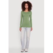 Women's Basic Crew Neck Long Sleeve Tee