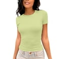 thumbnail image 1 of Women's Basic Crew Neck T-Shirt Slim Fit Summer Short Sleeve Tee Trendy Casual Top Comfortable Stylish Outfits 2025, 1 of 2