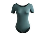 thumbnail image 1 of Women's Basic Dance Leotard For Adult Team Short Sleeve Ballet Leotard Dancewear Soft And Skin Friendly Ballet Clothes, 1 of 6