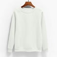 thumbnail image 1 of Women’s Basic Fleece Sweatshirt – Casual Long Sleeve Crewneck Pullover Solid Color Top, Comfortable Warm Sweater White, 1 of 5