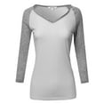 thumbnail image 1 of Women's Basic French Terry Quarter Sleeve Raglan Top, 1 of 3