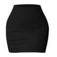 thumbnail image 1 of Women's Basic High Waist Stretchy Tube Pencil Skirt Ribbed Knit Short Bodycon Skirt, 1 of 8