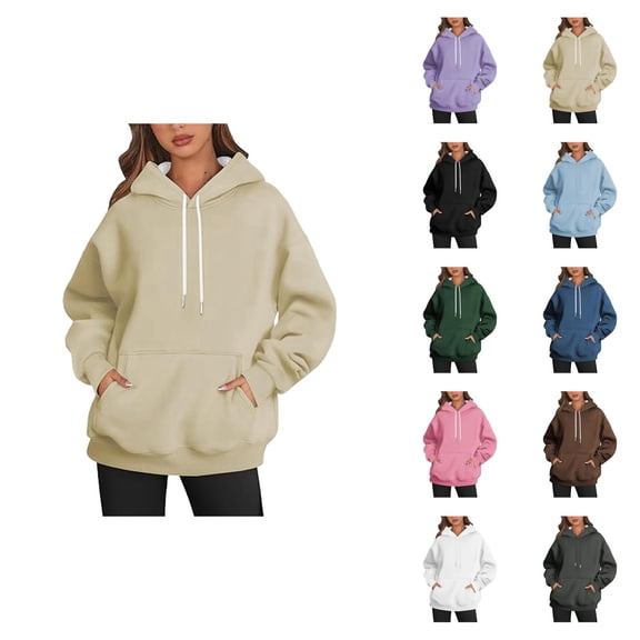 Women's Basic Hoodie Fall Winter Trendy Hooded Sweatshirt with Pockets Pullover Top