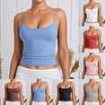 thumbnail image 1 of Women's Basic Lined Scoop Neck Tank Tops Adjustable Sleeveless Cami Tank (Blue XXL), 1 of 6