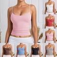 thumbnail image 1 of Women's Basic Lined Scoop Neck Tank Tops Adjustable Sleeveless Cami Tank (RD1 L), 1 of 6