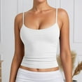 thumbnail image 1 of Women's Basic Lined Scoop Neck Tank Tops Adjustable Sleeveless Cami Tank (White M), 1 of 5
