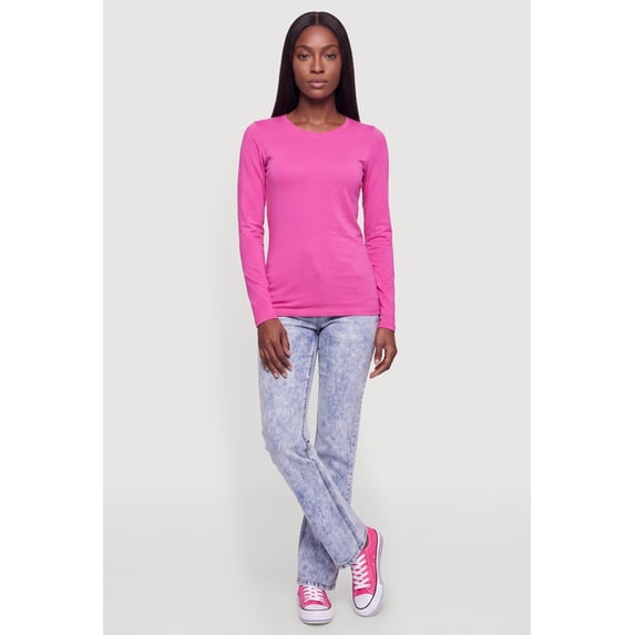 Women's Basic Long Sleeve Crew Neck T Shirt