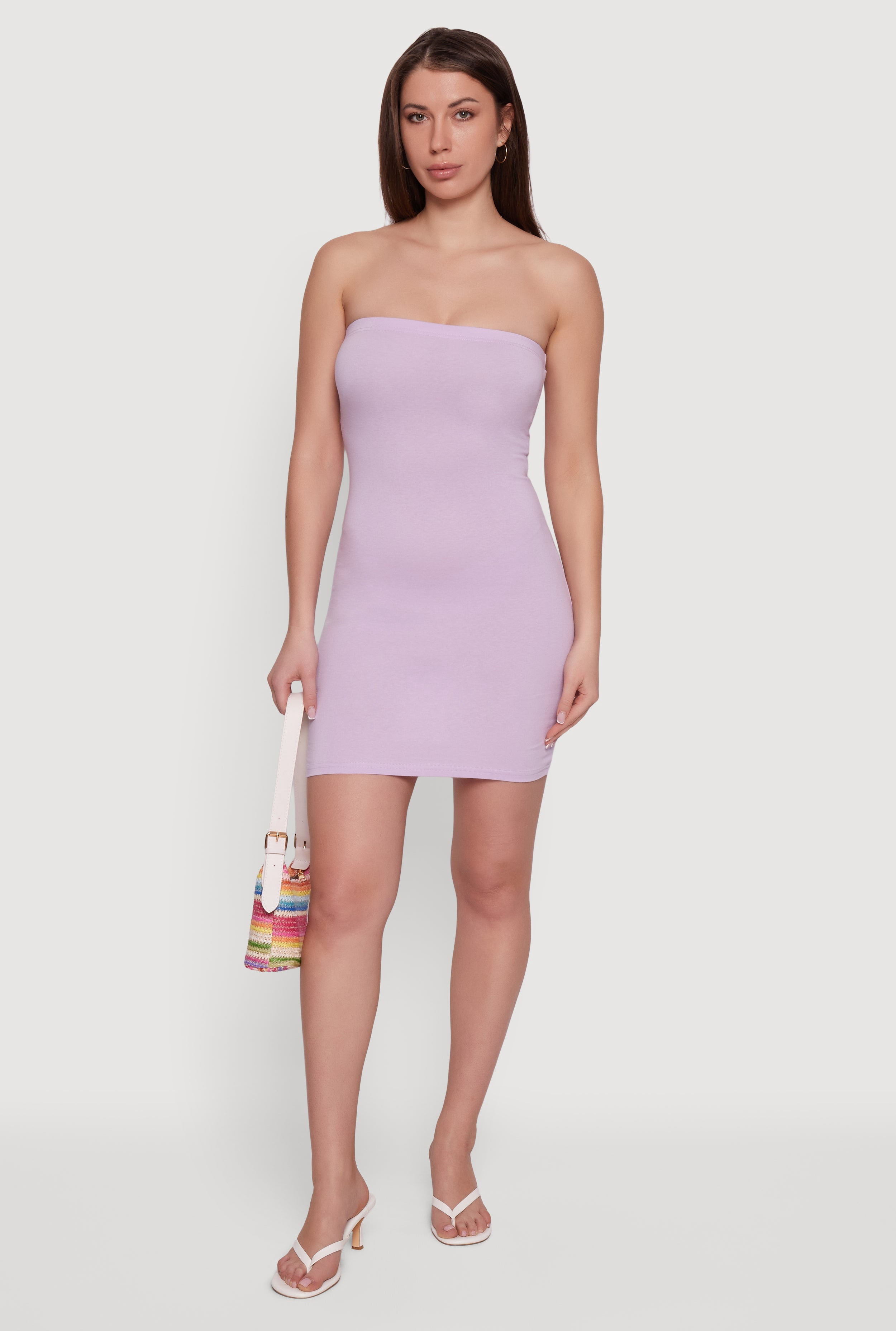 mini tube dress women Rainbow Women's Basic Mini Tube Dress, Size: Large, Purple