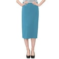 thumbnail image 1 of Women's Basic Modest 26" Below the Knee Length Midi Stretch Knit Straight Skirt, 1 of 11