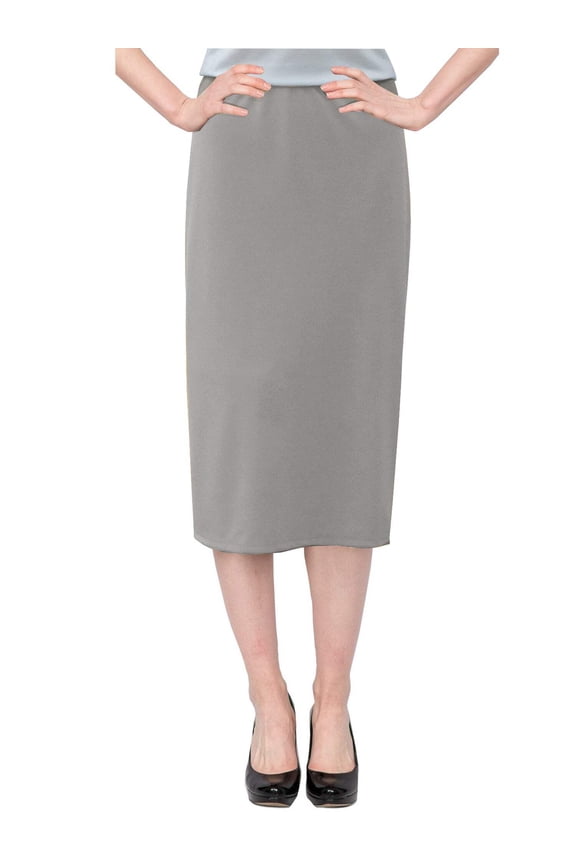 Women's Basic Modest 26" Below the Knee Length Stretch Knit Straight Skirt