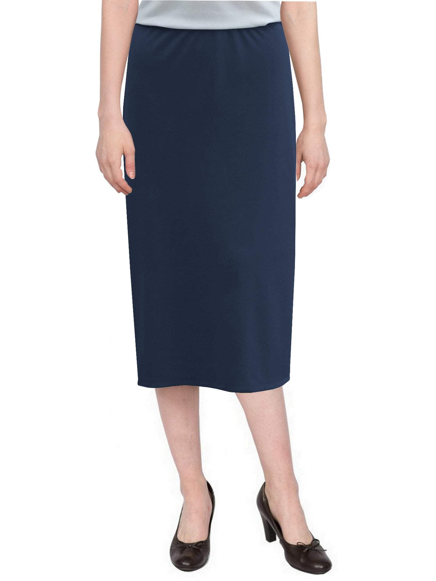 Baby'O Women's Stretch Knit Acid Wash Maxi Skirt - A-Line Flared Long Skirt, Comfortable Elastic Waist, 38" Length