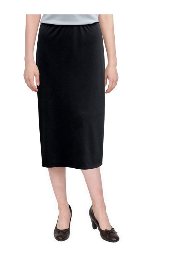 Women's Basic Modest 26" Below the Knee Length Stretch Knit Straight Skirt