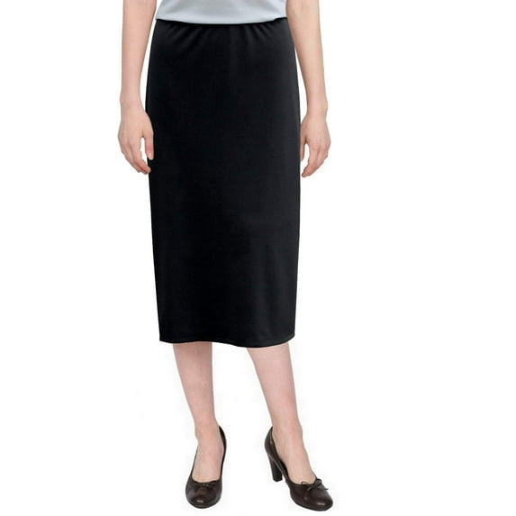Women's Basic Modest 26" Below the Knee Length Stretch Knit Straight Skirt