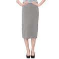 thumbnail image 1 of Women's Basic Modest 26" Below the Knee Length Stretch Knit Straight Skirt, 1 of 11