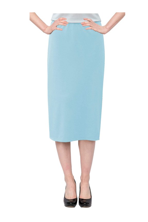 Women's Basic Modest 26" Below the Knee Length Stretch Knit Straight Skirt