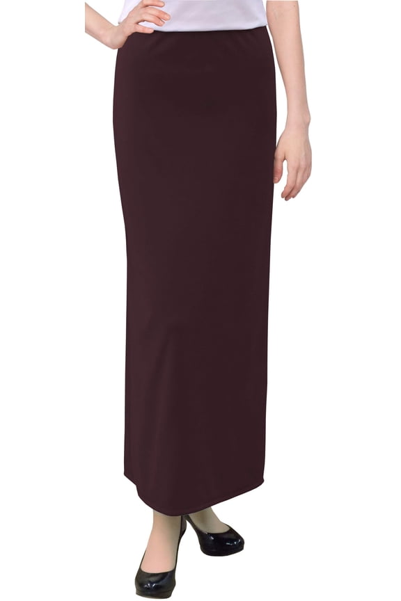 Women's Basic Modest 37" Ankle Length Long Stretch Knit Straight Skirt